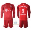 Maglia da Calcio a Maniche Lunghe FC Bayern Monaco Robert Lewandowski 9 Casa 2021-22 per Bambino